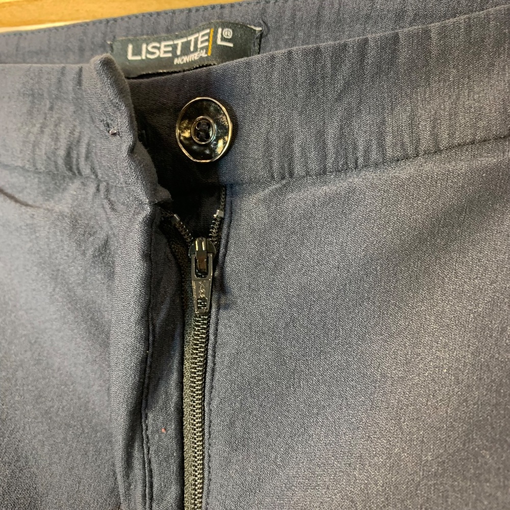 Lisette L Montréal Navy Comfort Pant Pull-On Slim Leg Size 6 Made in Canada Work - Picture 5 of 8